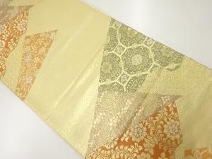 アンティーク　花古典柄模様織出し袋帯（材料）